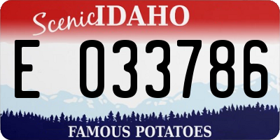 ID license plate E033786