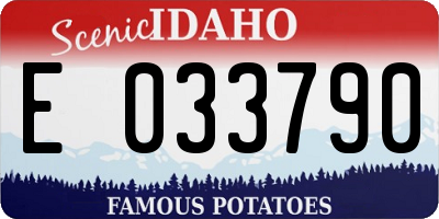 ID license plate E033790