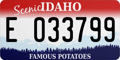 ID license plate E033799