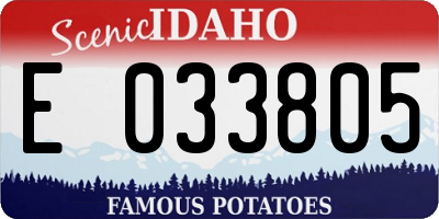 ID license plate E033805