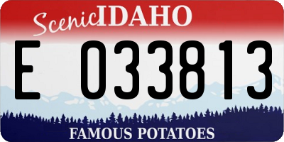 ID license plate E033813