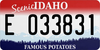 ID license plate E033831
