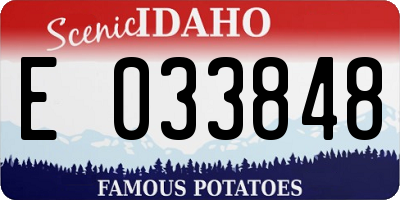 ID license plate E033848