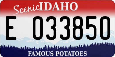 ID license plate E033850