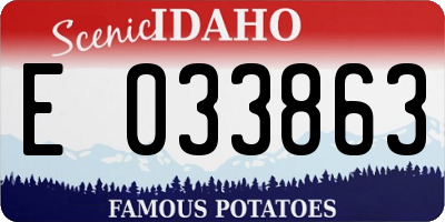 ID license plate E033863