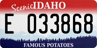 ID license plate E033868