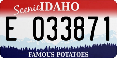 ID license plate E033871