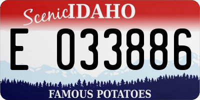ID license plate E033886