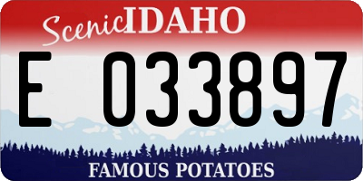 ID license plate E033897