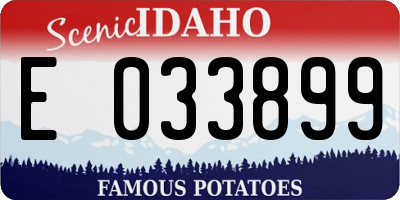 ID license plate E033899