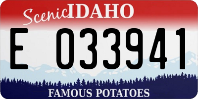 ID license plate E033941