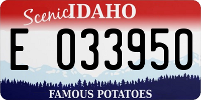 ID license plate E033950