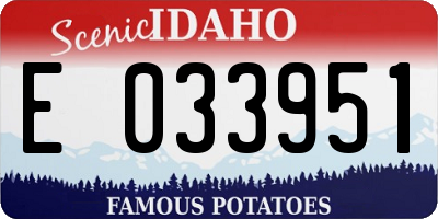 ID license plate E033951