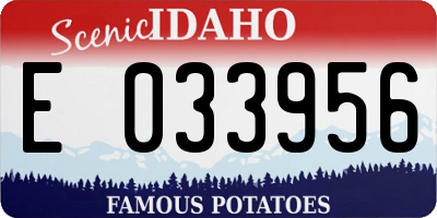 ID license plate E033956
