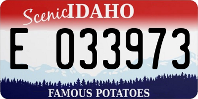 ID license plate E033973