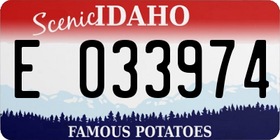 ID license plate E033974