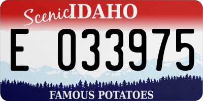 ID license plate E033975