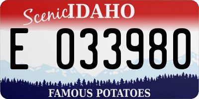 ID license plate E033980