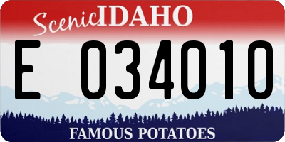 ID license plate E034010