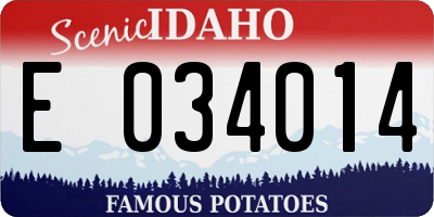 ID license plate E034014