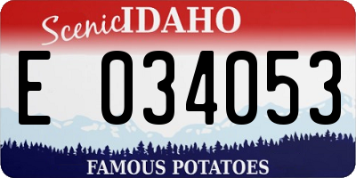 ID license plate E034053
