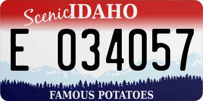 ID license plate E034057