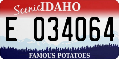 ID license plate E034064