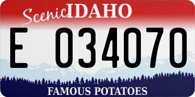 ID license plate E034070