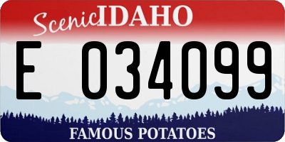 ID license plate E034099