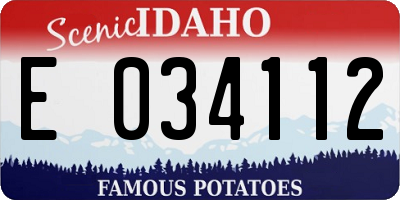 ID license plate E034112