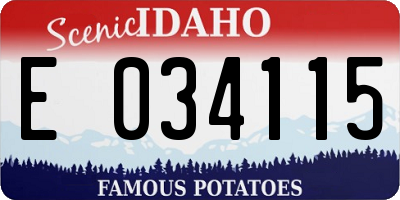 ID license plate E034115