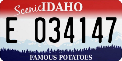 ID license plate E034147
