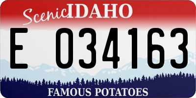 ID license plate E034163