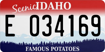 ID license plate E034169