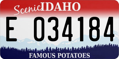 ID license plate E034184