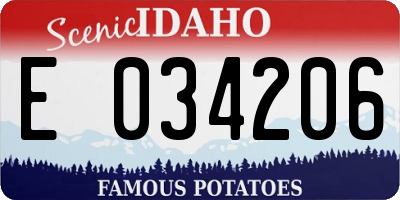 ID license plate E034206