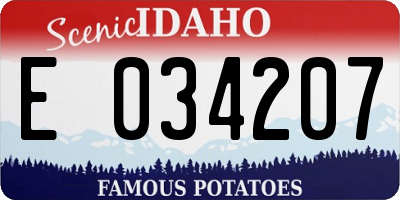 ID license plate E034207