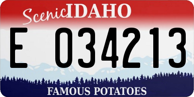 ID license plate E034213