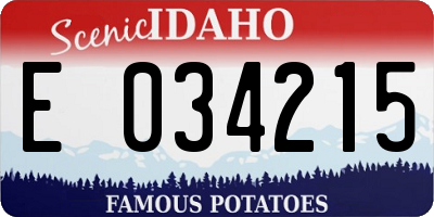 ID license plate E034215