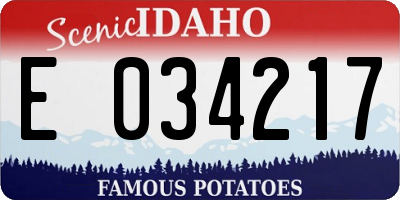 ID license plate E034217