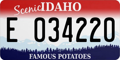 ID license plate E034220