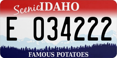 ID license plate E034222