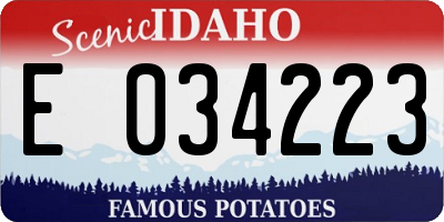 ID license plate E034223