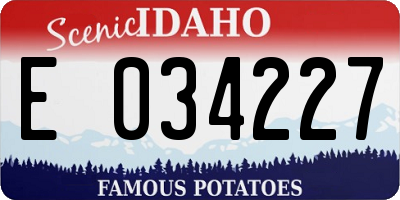 ID license plate E034227