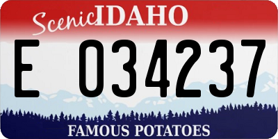 ID license plate E034237