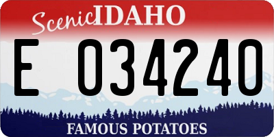 ID license plate E034240