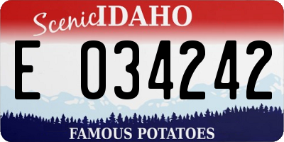 ID license plate E034242