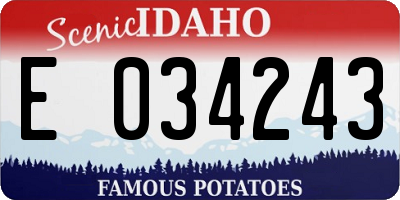 ID license plate E034243