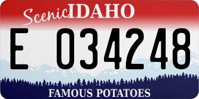 ID license plate E034248