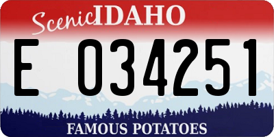 ID license plate E034251
